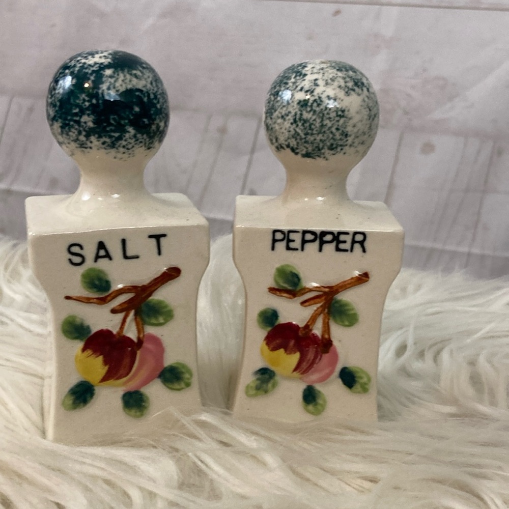 Vintage Japan Salt & Pepper With Fruit Design